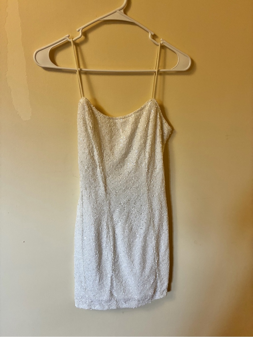 Lulu's White Beaded Mini Dress